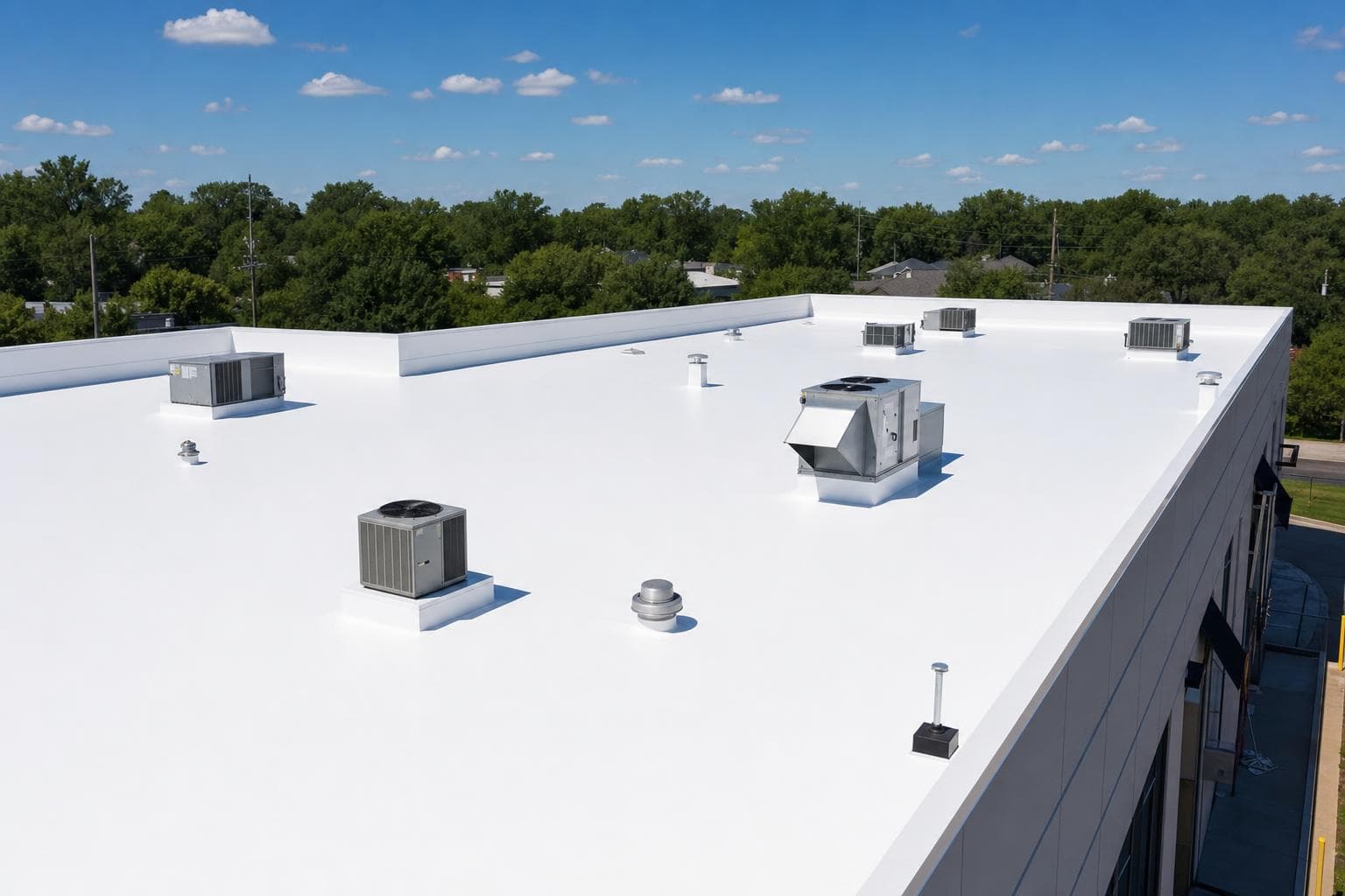 Commercial Flat Roof Restoration after restoration